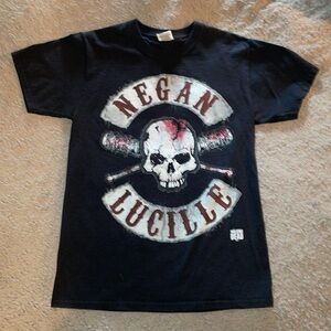🔮 3/$15! Black Walking Dead Negan Lucille Tee Small